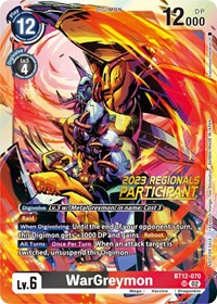 WarGreymon (2023 Regionals Participant) - Across Time - Digimon card