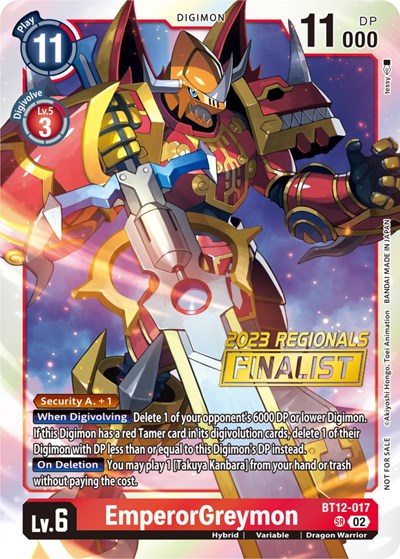 EmperorGreymon (2023 Regionals Finalist) Across Time card price