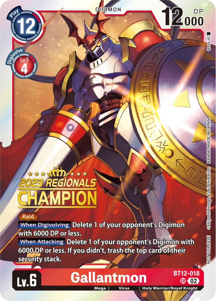 Gallantmon 2023 Regionals Champion digimon card