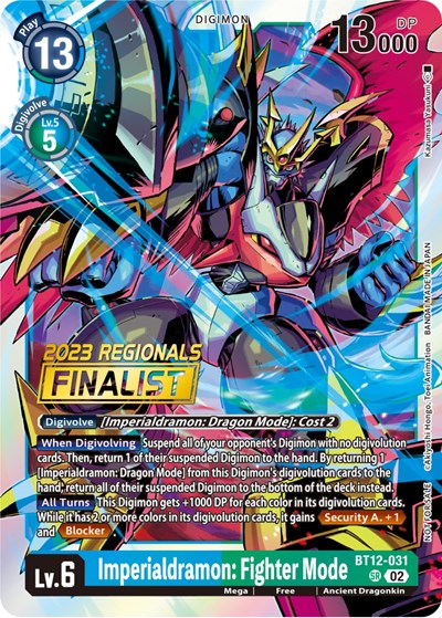Imperialdramon: Fighter Mode (2023 Regionals Finalist) Across Time card price