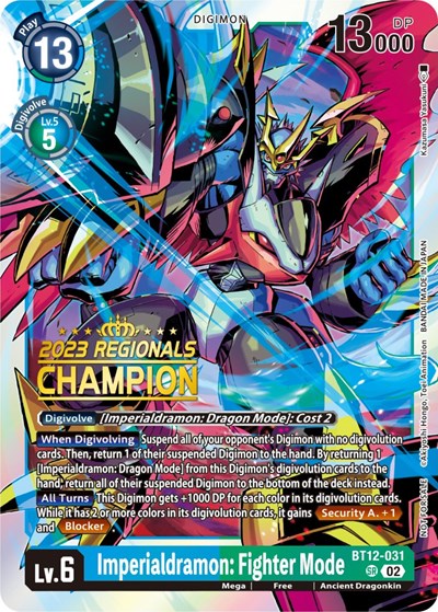Imperialdramon: Fighter Mode (2023 Regionals Champion) Across Time Promo Digimon card — value and price