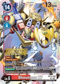 Shoutmon X7 (2023 Regionals Participant) - Dimensional Phase - Digimon card
