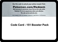 Code Card - 151 Booster Pack from SV: Scarlet & Violet 151 Pokemon card image