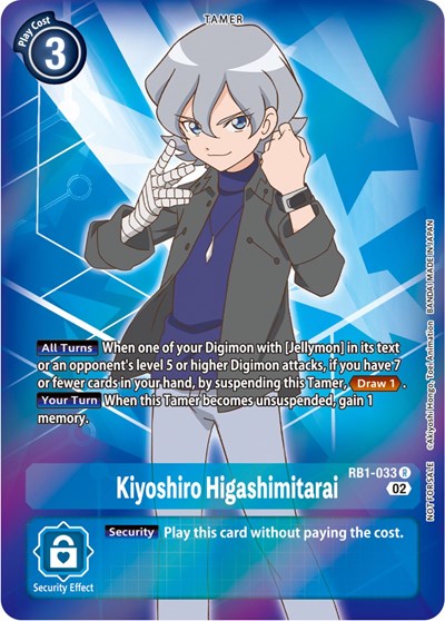 Kiyoshiro Higashimitarai (Resurgence Booster Box Promotion Pack) Resurgence Booster Rare Digimon card — value and price