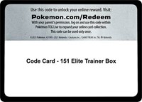 Code Card - 151 Elite Trainer Box from SV: Scarlet & Violet 151 Pokemon card image
