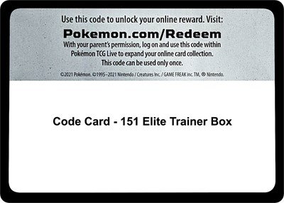 Code Card - 151 Elite Trainer Box