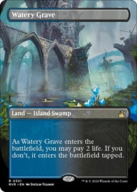 Watery Grave (Borderless) - Ravnica Remastered - Magic: The Gathering card