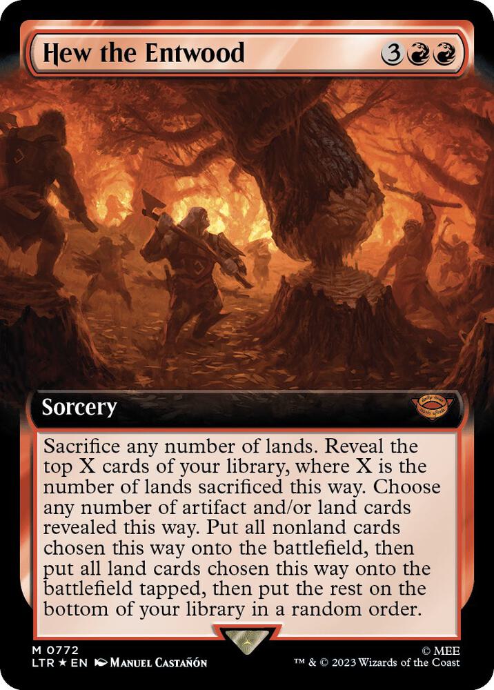 Hew the Entwood (Extended Art) (Surge Foil)