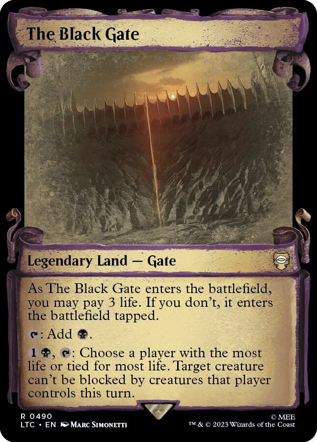 MTG The Black Gate 銀幕foil The Black Gate (Showcase Scrolls) - Commander: The Lord of the