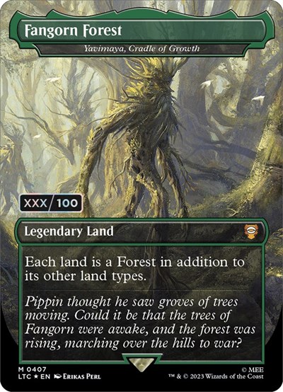 Fangorn Forest - Yavimaya, Cradle of Growth (Borderless) (Serial Numbered)