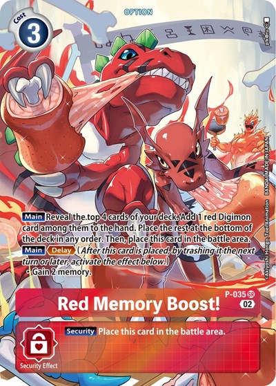 Red Memory Boost! - P-035 (Digimon Adventure Box 2) Digimon Promotion Cards card price
