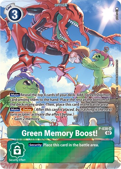 Green Memory Boost! - P-038 (Digimon Adventure Box 2) Digimon Promotion Cards card price