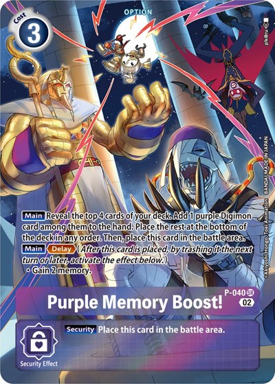 Purple Memory Boost! - P-040 (Digimon Adventure Box 2) Digimon Promotion Cards card price