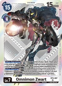Omnimon Zwart (Starter Deck 15 & 16 Pre-Release Winner) - Battle of Omni - Digimon card