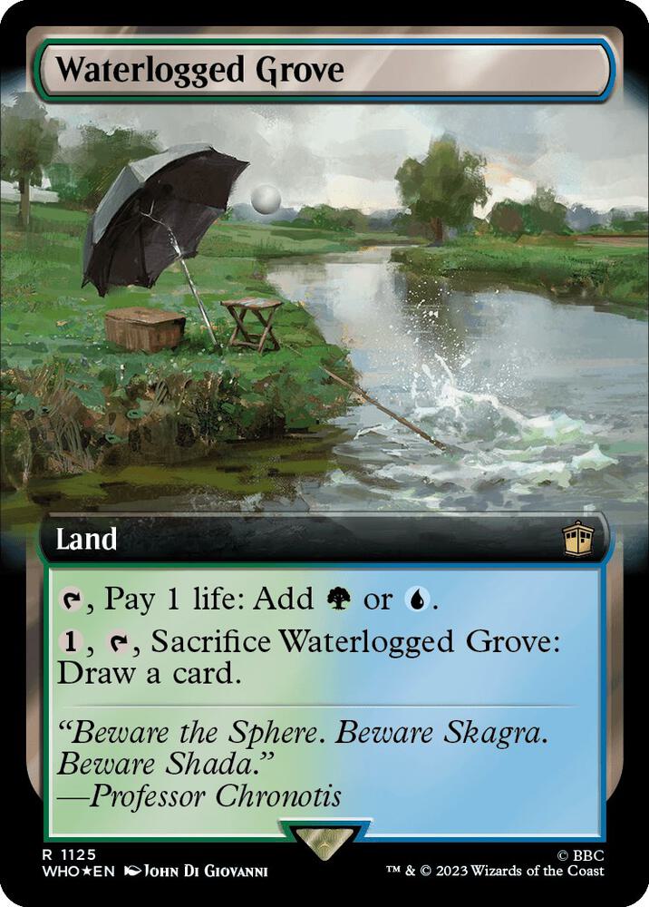 Waterlogged Grove (Extended Art) (Surge Foil) - Universes Beyond