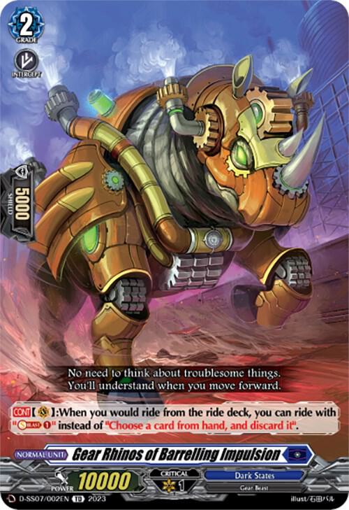Gear Rhinos of Barrelling Impulsion