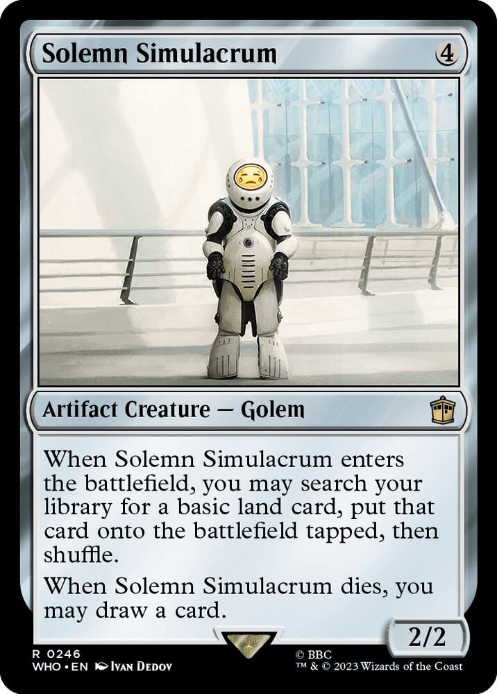 Solemn Simulacrum - Universes Beyond: Doctor Who - Magic: The Gathering - TCGplayer.com Solemn Simulacrum - Universes Beyond: Doctor Who - Magic: The Gathering - TCGplayer.com