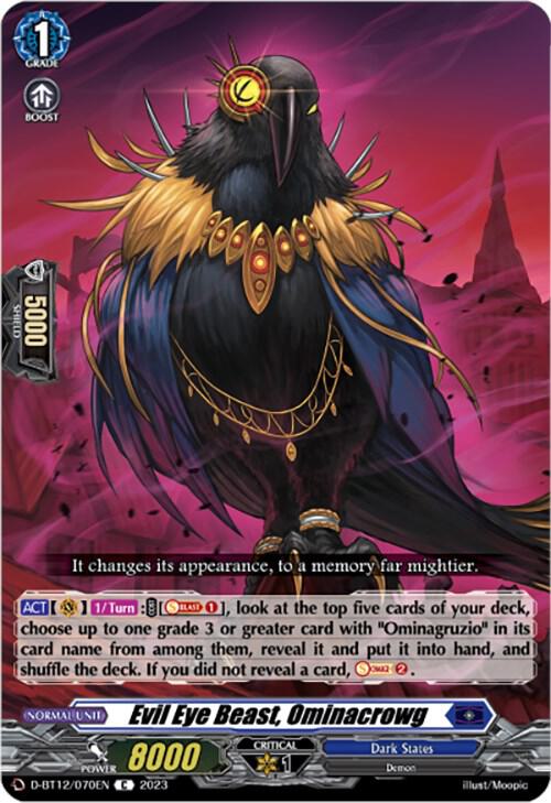 Evil Eye Beast Ominacrowg Price & Card Details — D-BT12: Evenfall