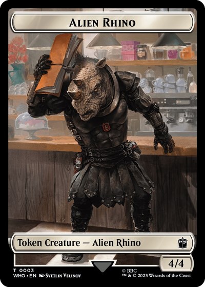 Alien Rhino // Clue (0022) Double-Sided Token