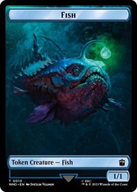 Fish // Alien Insect Double-Sided Token - Universes Beyond: Doctor Who - Magic: The Gathering card