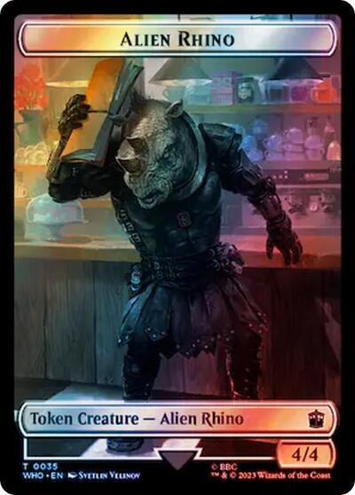 Alien Rhino // Treasure (0061) Double-Sided Token (Surge Foil)