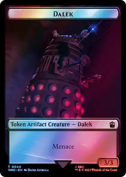 dalek mtg card Magic: The Gathering Doctor Who Commander Deck Sec  Create a 3/3 black Dalek artifact creature token with menace MTG Doctor Who R The