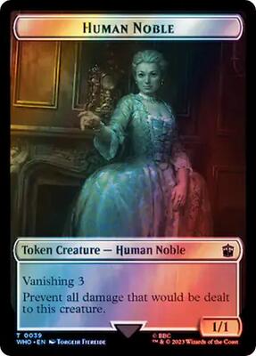 Human Noble // Treasure (0062) Double-Sided Token (Surge Foil) 39 // 62 – Universes Beyond: Doctor Who (Token)