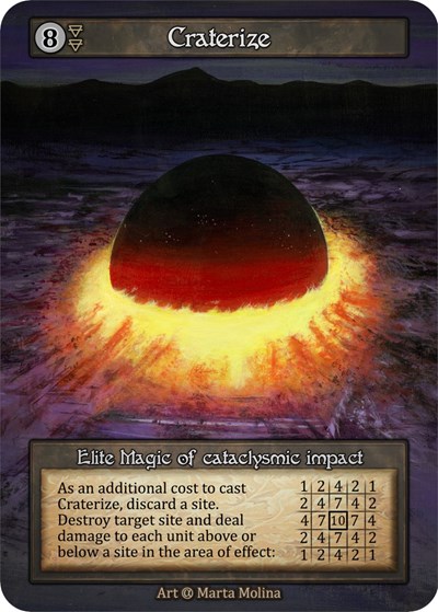 Craterize card