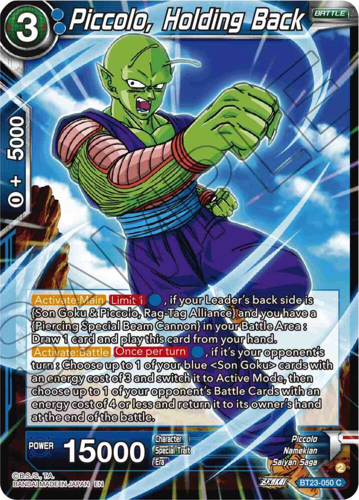 Piccolo, Holding Back - Perfect Combination - Dragon Ball Super