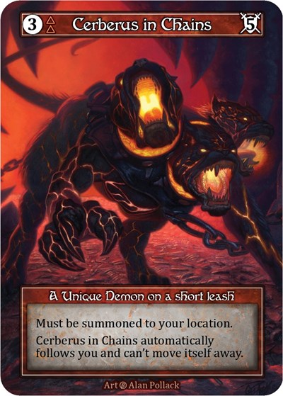 Cerberus in Chains (Foil) Beta card price