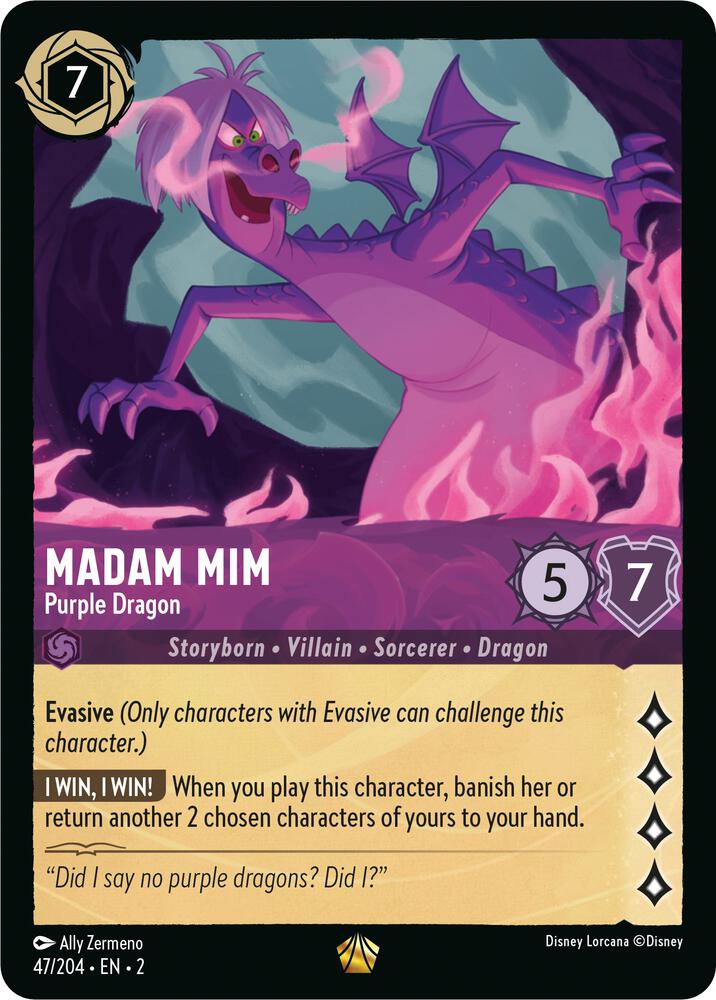 Madam Mim - Purple Dragon - Rise of the Floodborn - Disney Lorcana