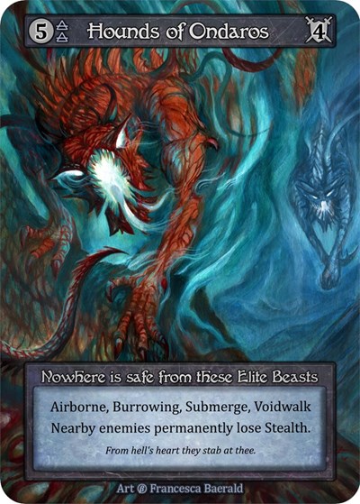 Hounds of Ondaros Beta Elite Sorcery card — value and price