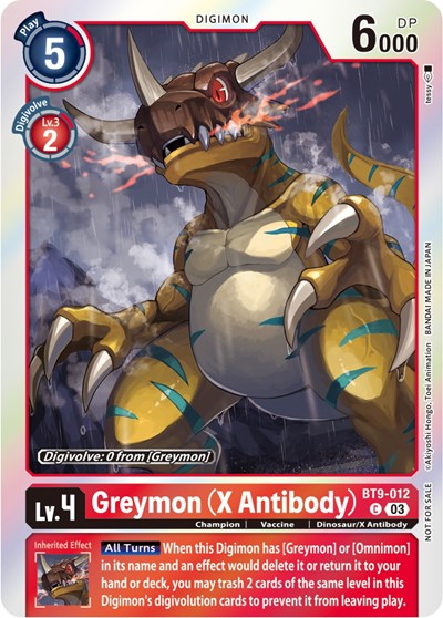 Greymon (X Antibody) (Blast Ace Pre-Release Winner) X Record card price