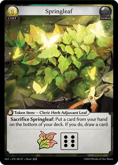 Springleaf — Foil Alchemical Revolution Common Grand Archive card — value and price