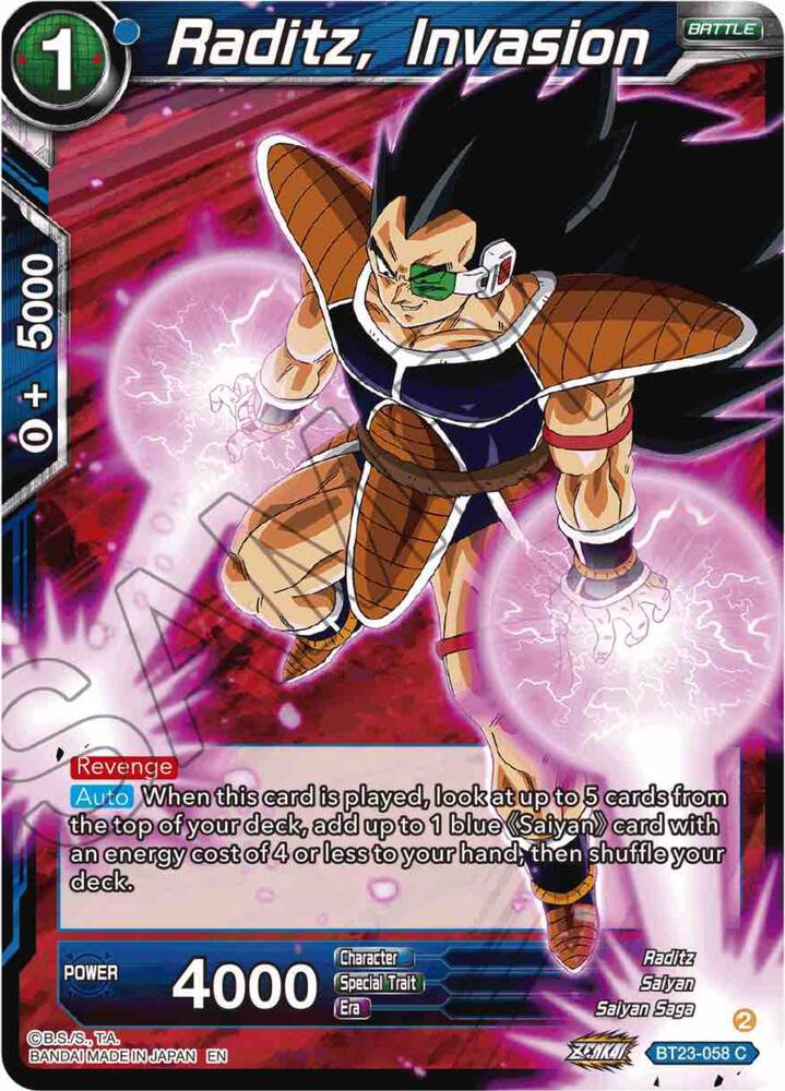 Raditz, Invasion - Perfect Combination - Dragon Ball Super