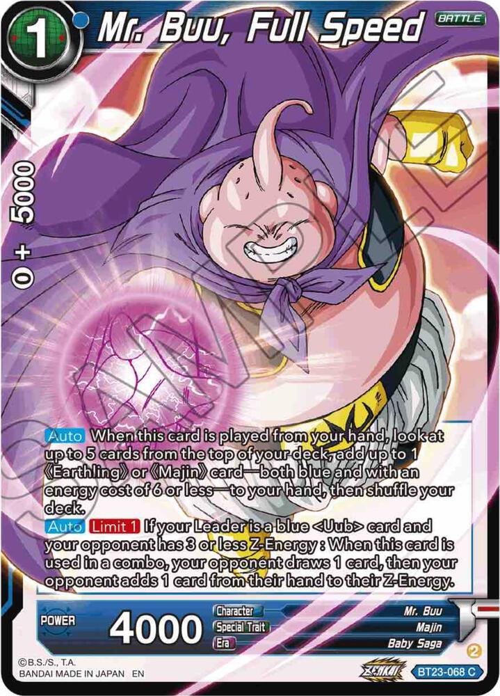 Mr. Buu, Full Speed #BT23-068 — Perfect Combination