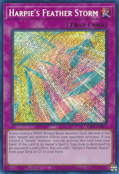 EGO1-EN022 Harpie's Feather Duster Super Rare 1st Edition Mint Yugioh Card