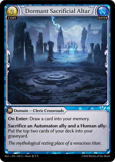 Dormant Sacrificial Altar — Foil Alchemical Revolution Uncommon Grand Archive card — value and price