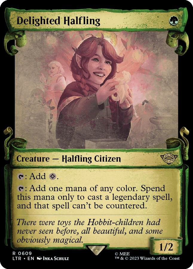Delighted Halfling (Showcase Scrolls) - Universes Beyond: The Lord