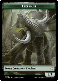 Elephant // Dinosaur Double-Sided Token