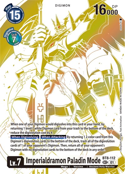 Imperialdramon Paladin Mode (Blast Ace Special Edition) New Awakening Secret Rare Digimon card — value and price