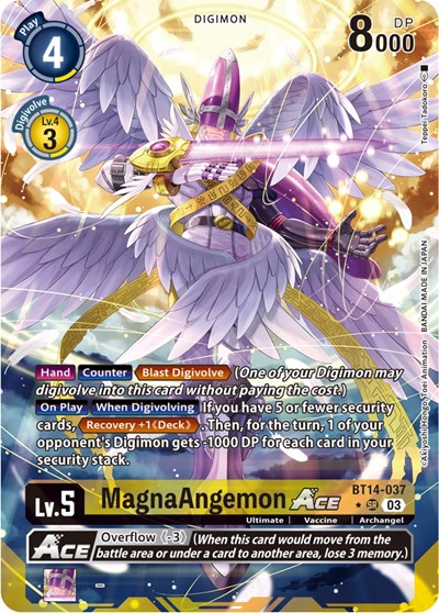 MagnaAngemon ACE (Alternate Art) Blast Ace Super Rare Digimon card — value and price