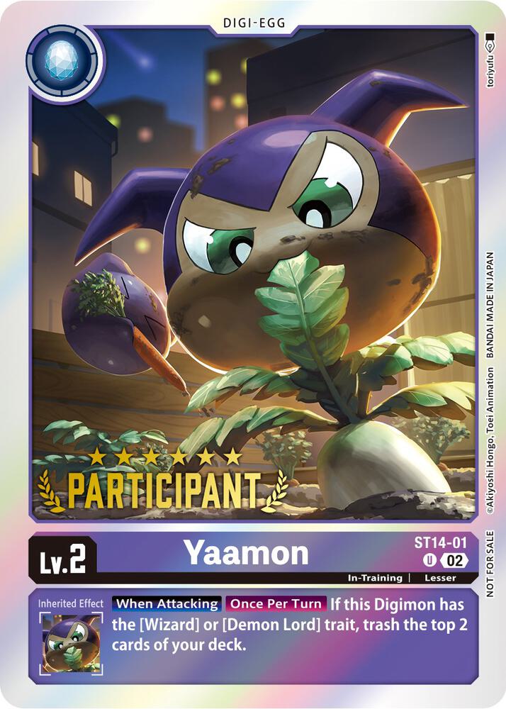 Yaamon Digimon 3 On 3 Participation digimon card