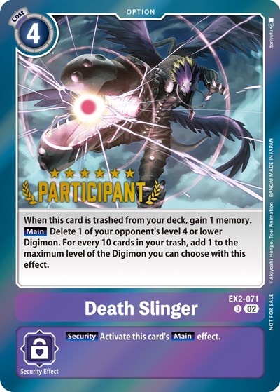 Death Slinger (Digimon 3-On-3 Participation) card