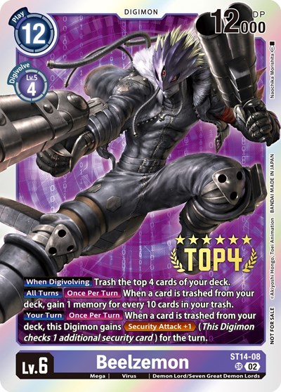 Beelzemon (Digimon 3-On-3 Top 4) Starter Deck 14: Beelzemon Advanced Deck Set Super Rare Digimon card — value and price