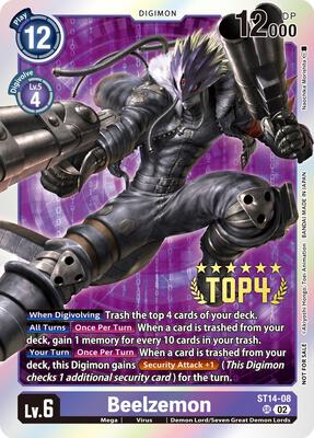 beelzemon digimon card TCG - BT2-111 (SEC) Digivolve 1 Cost Beelzemon Ace EX10-074 (alternate Art)