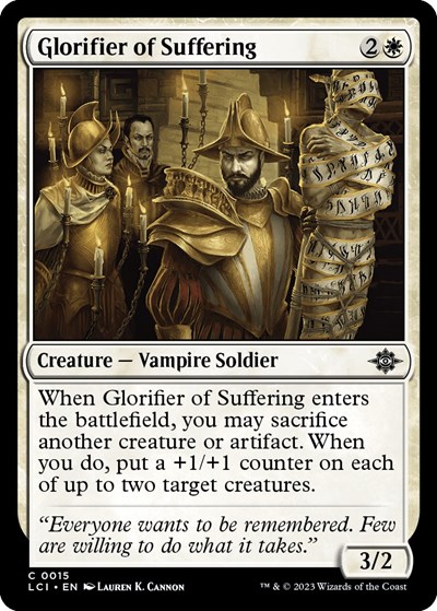 Glorifier of Suffering from LCI #15, Magic: The Gathering card