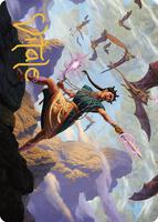 mtg lost caverns of ixalan art cards Pantlaza, Sun-Favored Card (Gold-Stamped Signature) [The Cave Basic Land The Lost Caverns of Ixalan