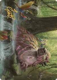 Basking Capybara Art Card (Gold-Stamped Signature)