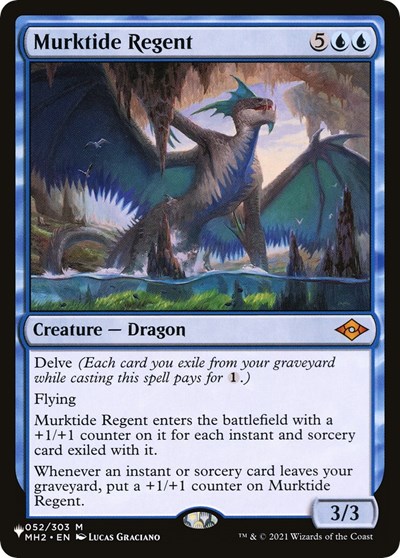 Murktide Regent (The List) from LIST #MH2-52, Magic: The Gathering card